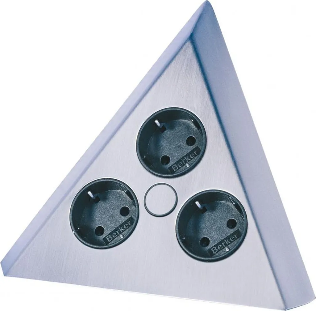 Multipresa Angolare Togo Acciaio Inox | Presa Triangolare Cucina 3 Posti