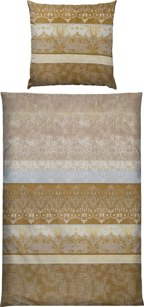 Erwin Müller Bettwäsche beige 1x 135x220 cm + 1x 80x80 cm