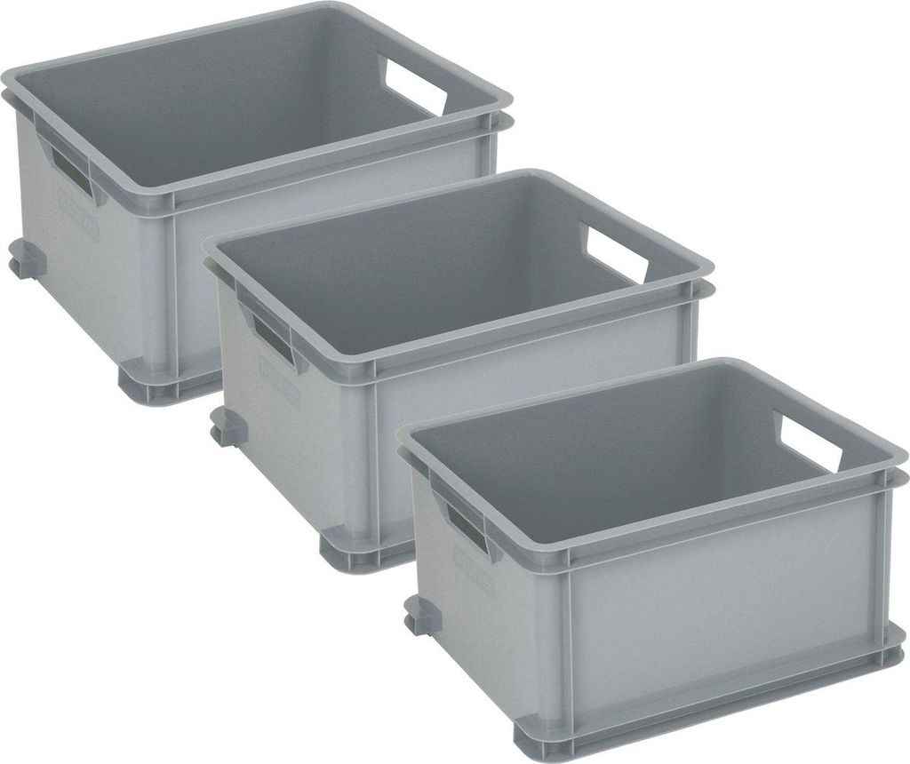 Curver Unibox Classic Aufbewahrungsbox L – 3×30 L, grau