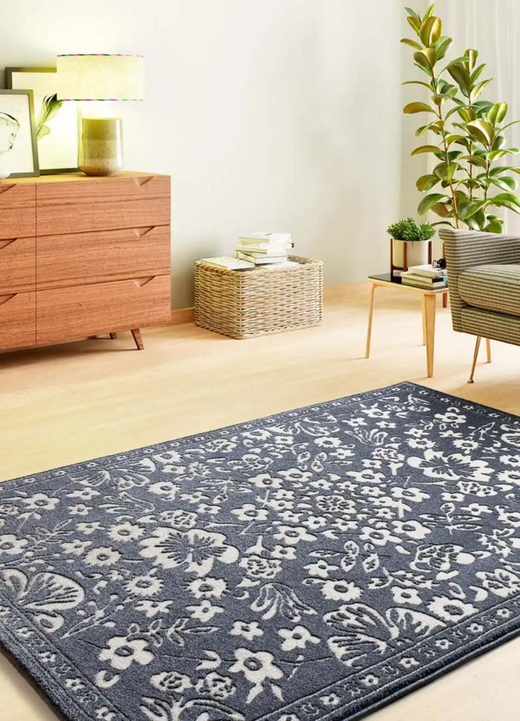 ATTICGO Kurzflorteppich AMARA Vintage mit relief in Blau/Mehrfarbig, 200x290 cm