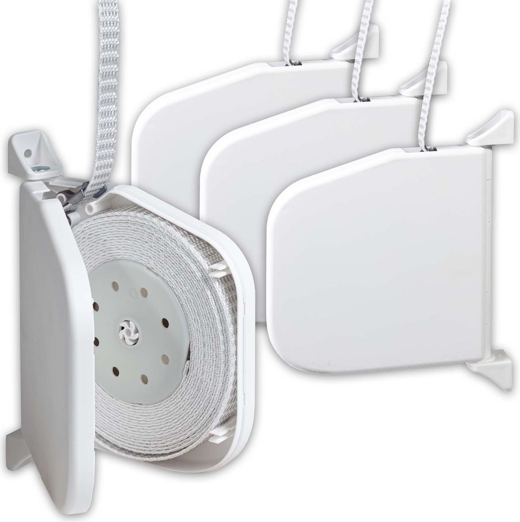 4 x INOVATEC Rollladen Gurtwickler weiß aufklappbar Mini 5,5 m Gurtband