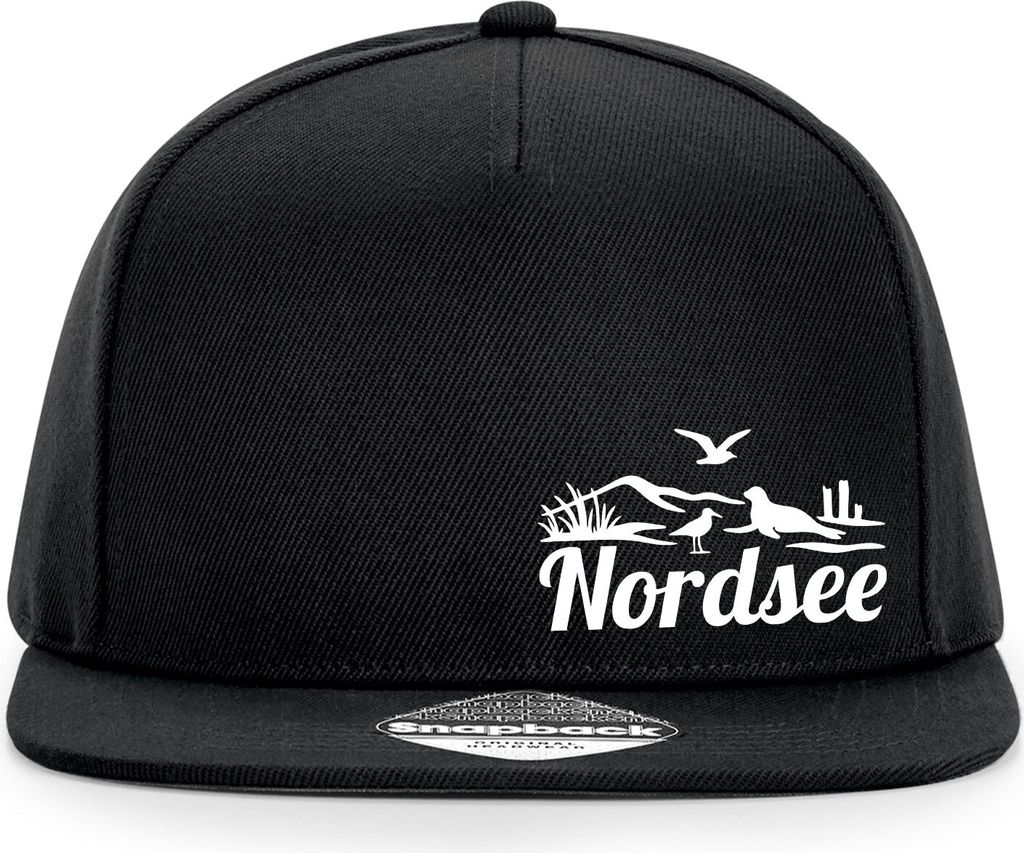 Huuraa Cappy Mütze Nordsee Strandmotiv Black Polyester Snapback Kappe Geschenkidee