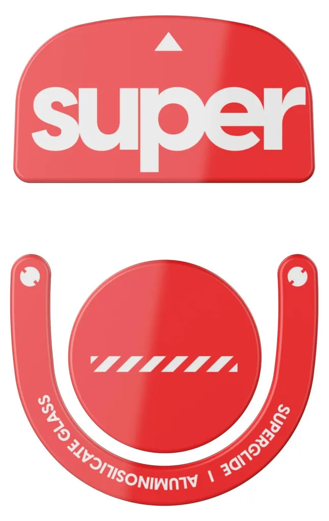 Patins Superglide2 en verre pour Logitech G Pro X Superlight 2 rouge