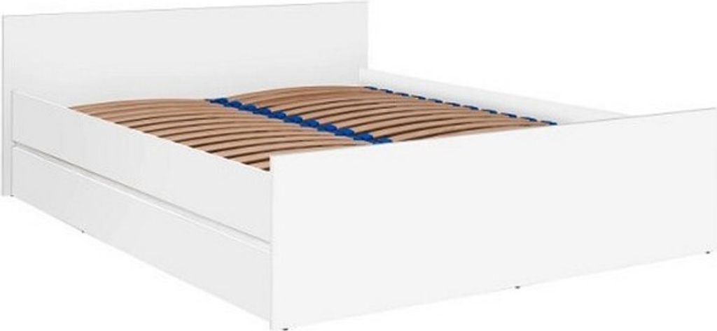 Furniture24 Bett Cosmo Co14 Bettgestelle Mit Lattenrost 140 X 200 Cm Weiß Matt