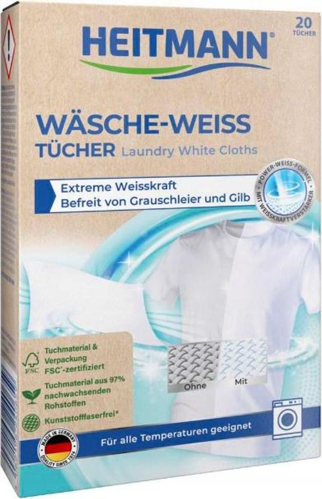 Heitmann Wäscheaufhellungstücher DE 20 Stück. Produktbild 