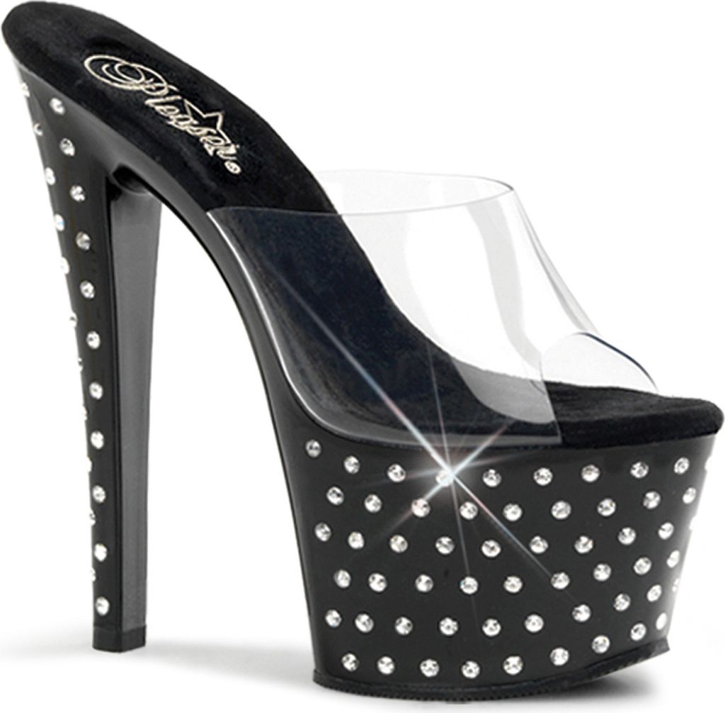 STARDUST-701 Damen Slipper von Pleaser, Transparent Schwarz , EU 36, US 6