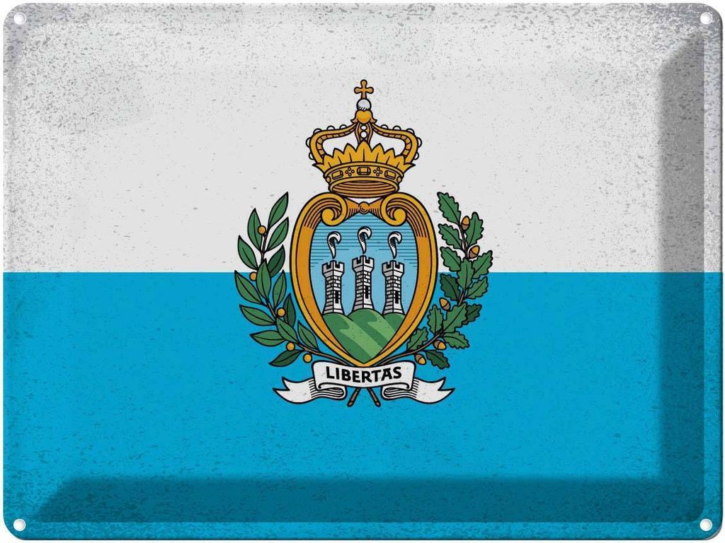 vianmo Blechschild 30x40 cm San Marino Flagge Fahne Wappen