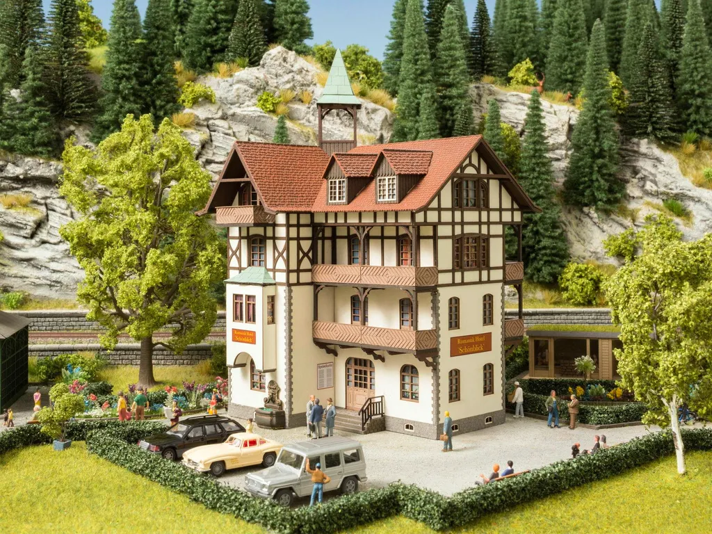 Maquette Hôtel Romantique H0 pour Décor de Train Électrique NOCH 66407