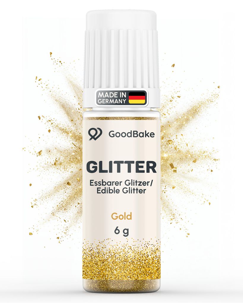 GoodBake Essbarer Glitzer Gold 6g – Tortendeko, Produktbild 