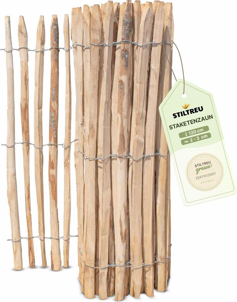 Französischer Premium Staketenzaun Kastanie - Länge 5 Produktbild 