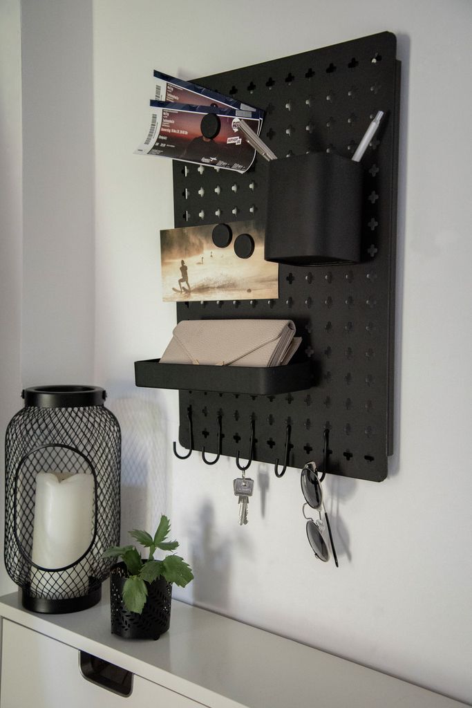 WENKO Wand Organizer Schwarz Memoboard Ablage Magnettafel Produktbild 4