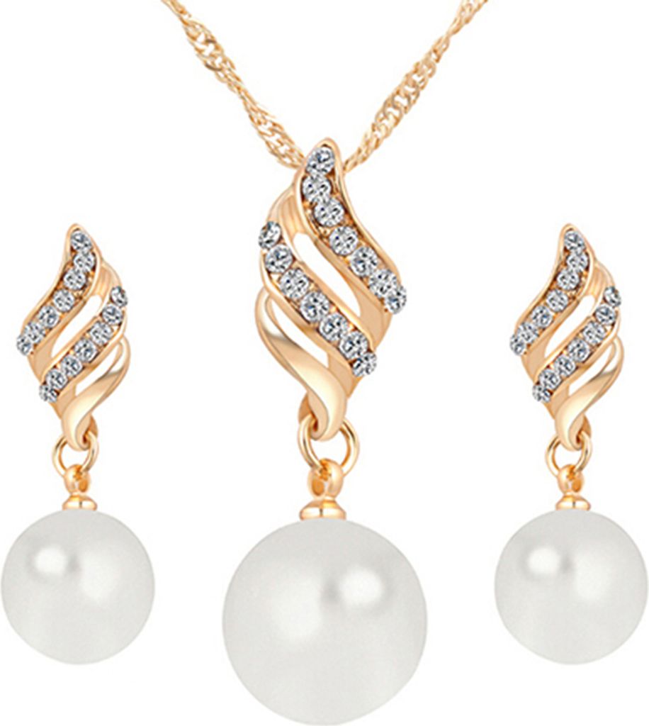 Ohrringe, Kunstperlen, langlebige Legierung, hochwertiges, elegantes Farb-Ohrring-Set für Reisen-Golden