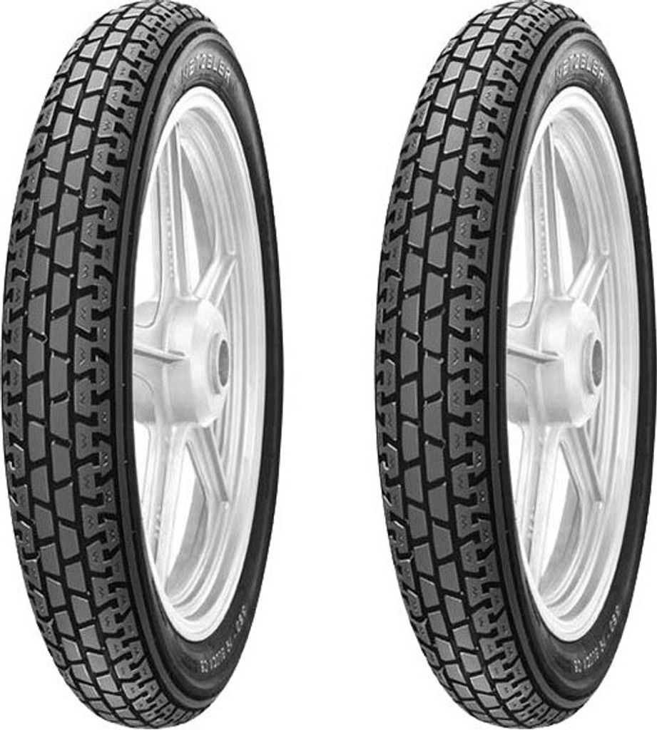 Paar Motorradreifen Metzeler 3.50-19 57P Block C + 3.00-19 54P Block