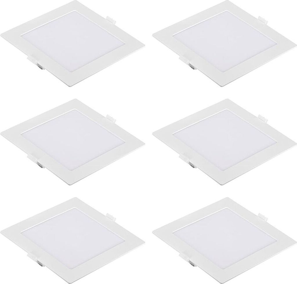 6 x Panasonic LED Einbaupanel Weiß eckig 17x17cm 12W 850lm Produktbild 