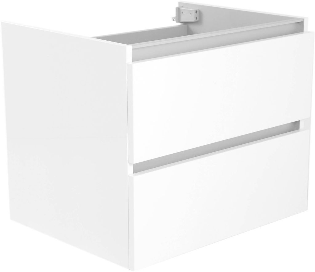 Saqu Waschbeckenunterschrank mit 2 Schubladen 60x46 cm Vormontiert - Weiß -