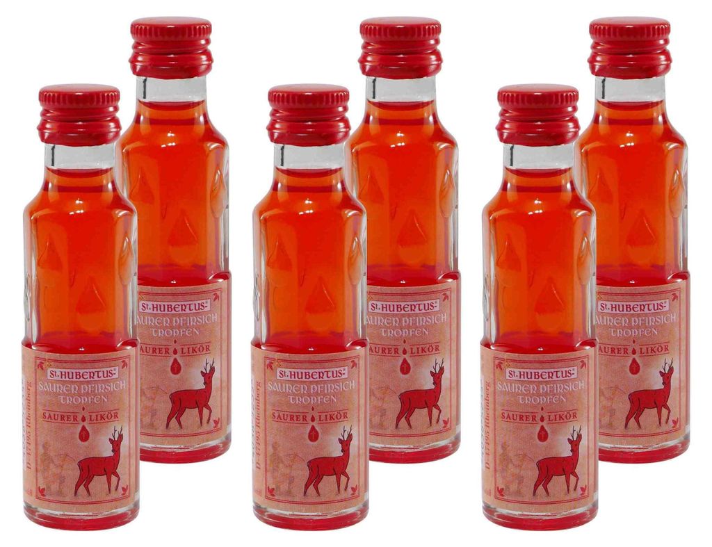 St. Hubertus Saurer Pfirsich-Tropfen (24 x 0,02L) Produktbild 