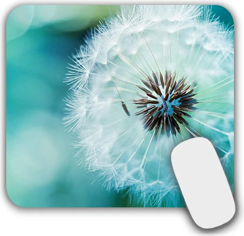 Petit tapis de souris pour ordinateur portable vert pissenlit 24x20cm