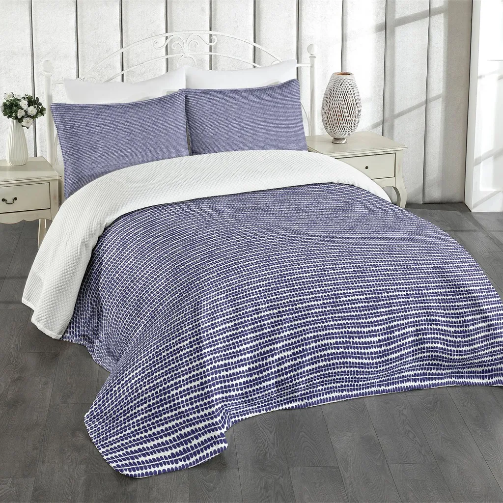 Copriletto 220x220 ABAKUHAUS Indaco Bianco Prezzo Imbattibile