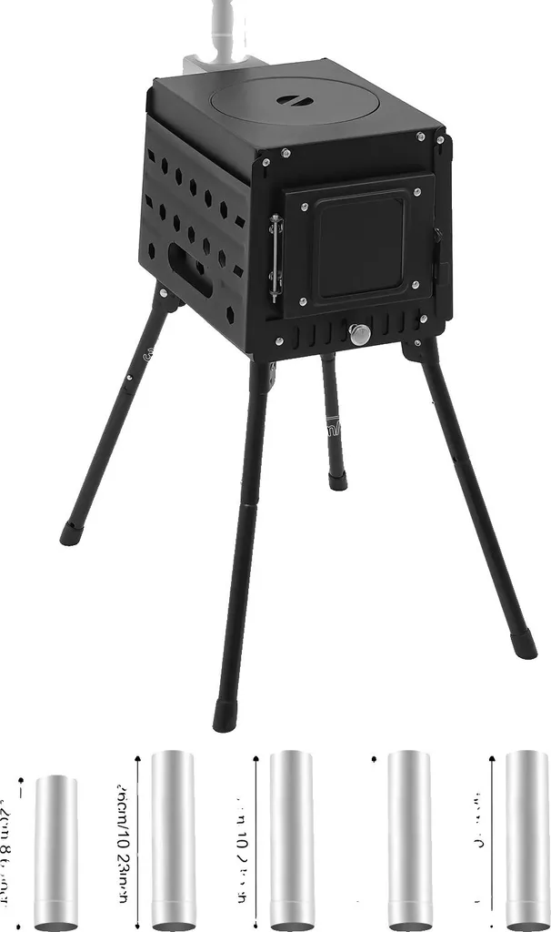 Réchaud de camping outdoor pour randonnée, réchaud portable noir