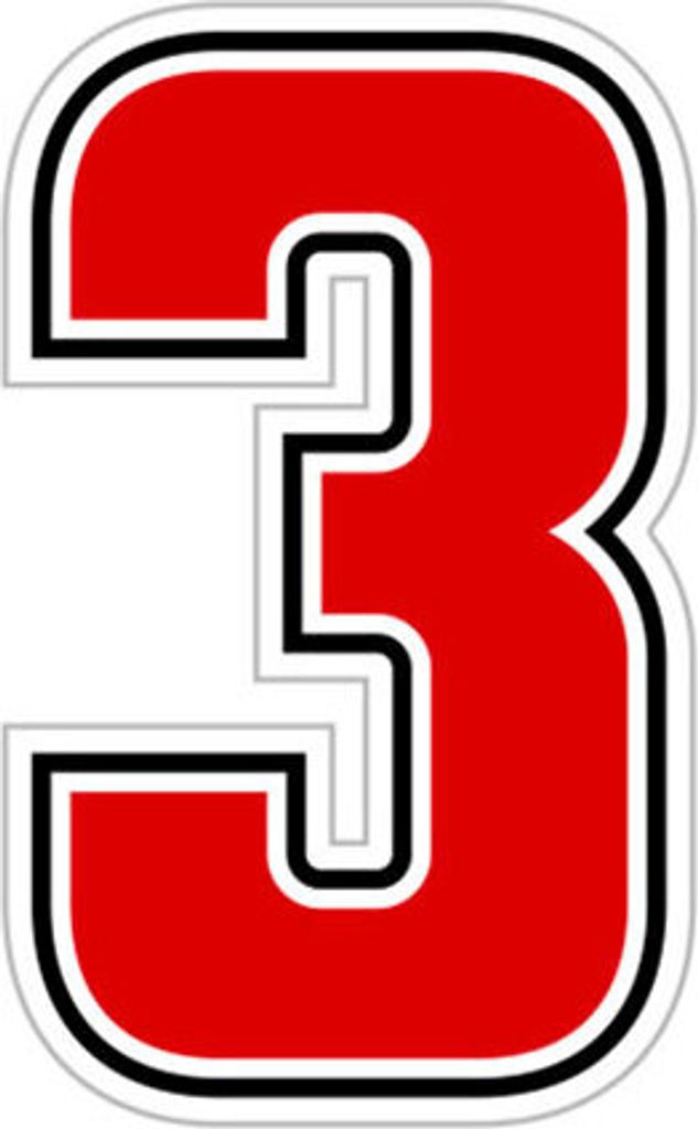 Nummer "3" Sic Rot h 6.3 cm