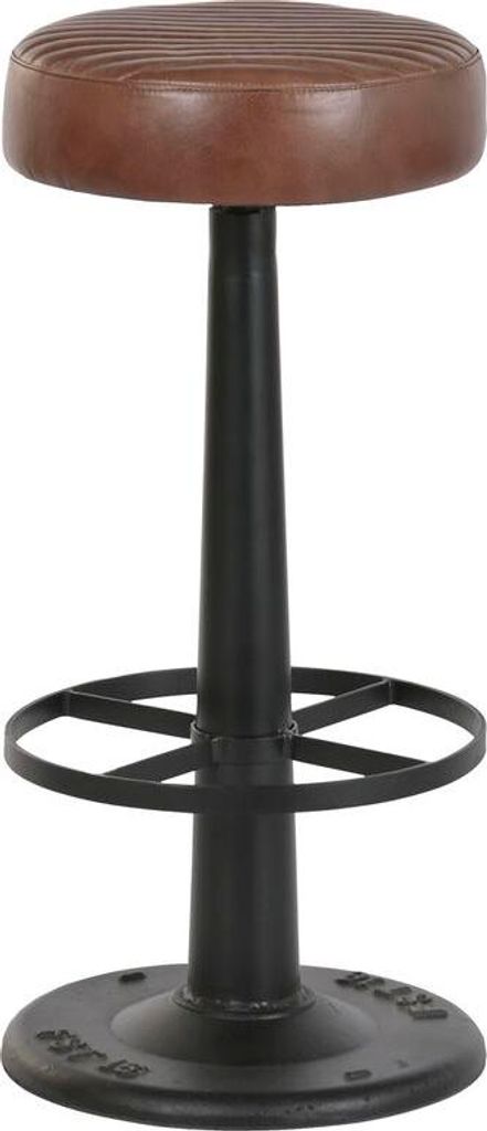 Hocker Home ESPRIT Braun Schwarz Haut Eisen