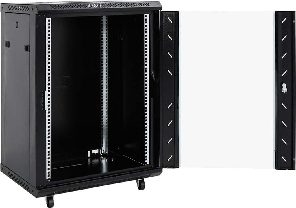 vidaXL 15U Netzwerkschrank 19" IP20 Schwarz 60x45x86 cm
