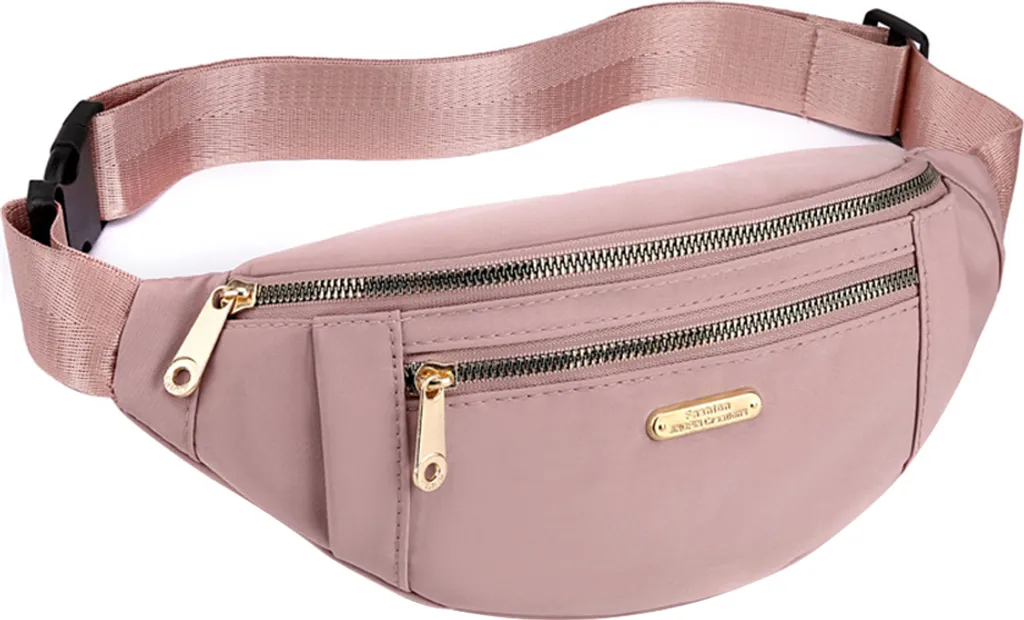 Marsupio Rosa Donna Economico e Resistente - 3 Scomparti Fitness