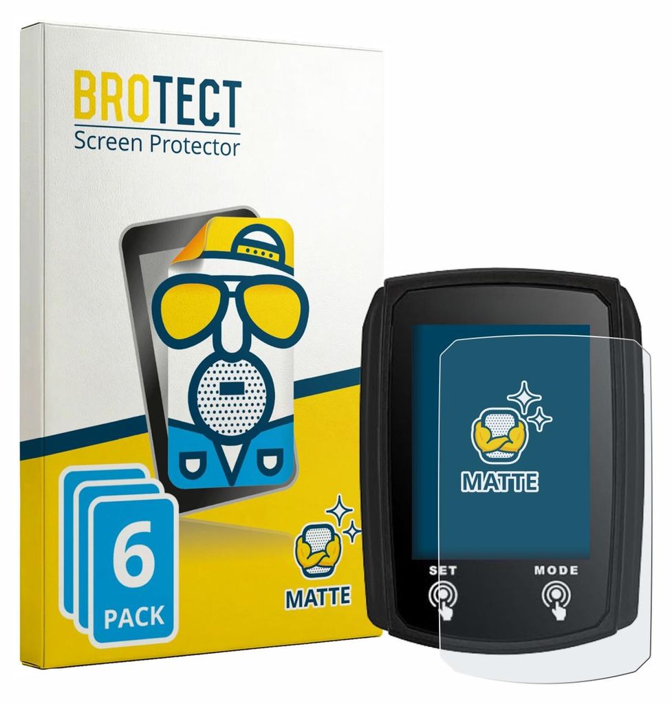 6x BROTECT Schutzfolie für JZK Bike Computer Displayschutz Displayschutzfolie Folie Matt Entspiegelungsfolie