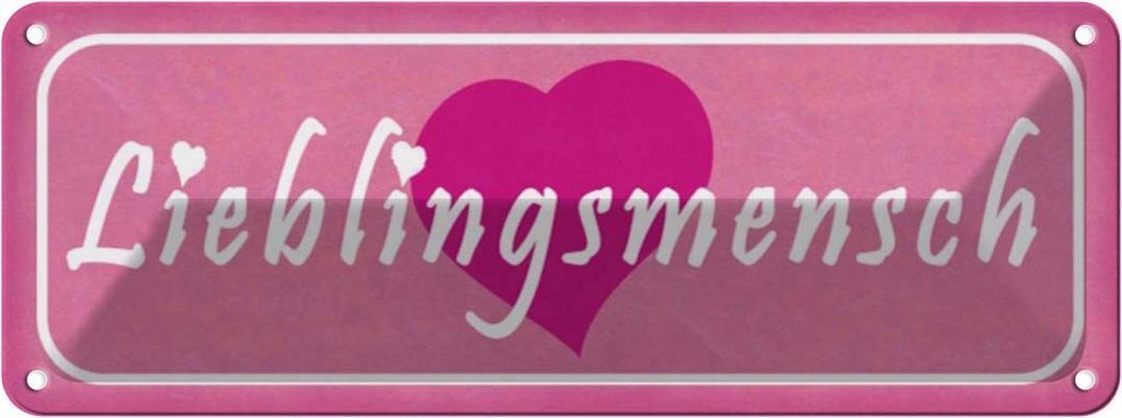 vianmo Blechschild 10x27 cm Lieblingsmensch Herz Dekoration Spruch Zitat