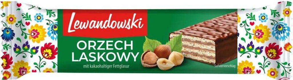 Lewandowski Waffelriegel Haselnuss 45g Produktbild 