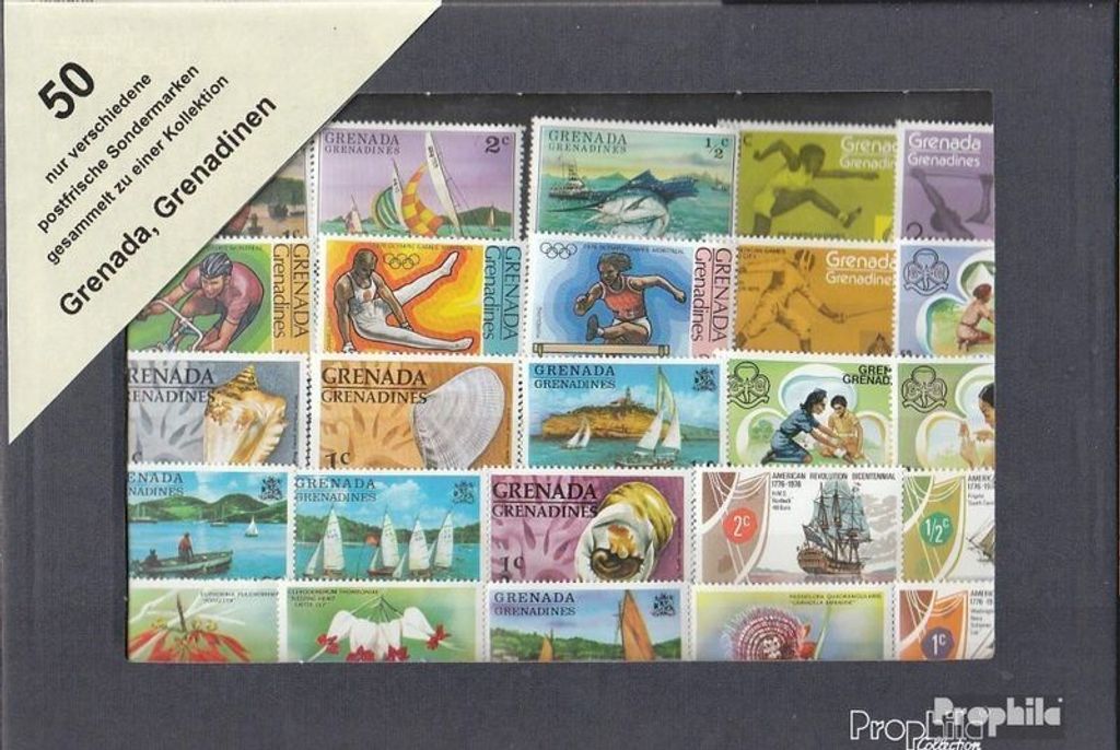 Briefmarken Grenada-Grenadinen 50 verschiedene Marken
