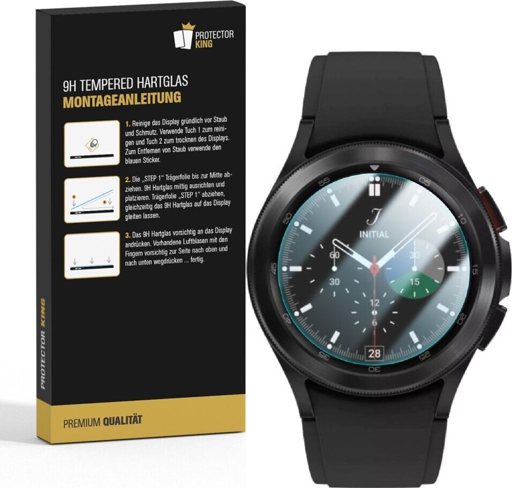 1x 9H Hartglas für Samsung Galaxy Watch 4 Classic 46mm Displayschutz Panzerfolie Schutzglas KLAR Panzerglas Schutzfolie