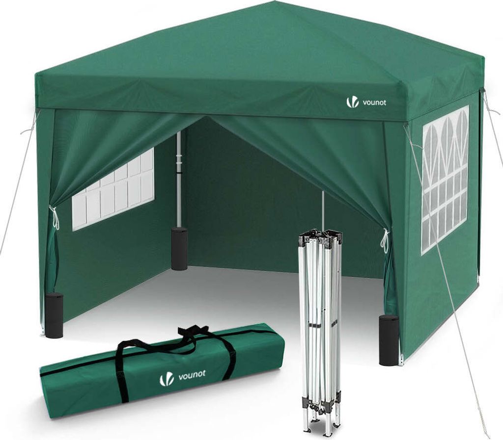 VOUNOT® Pavillon 3x3m mit 4 Seitenteilen & 4 Sandsäcke, Pop Produktbild 