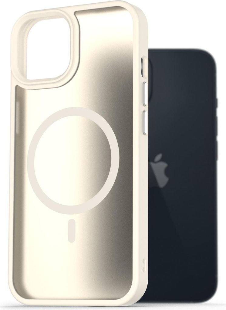 AlzaGuard Matte Hülle, kompatibel mit Magsafe für iPhone 13, weiß