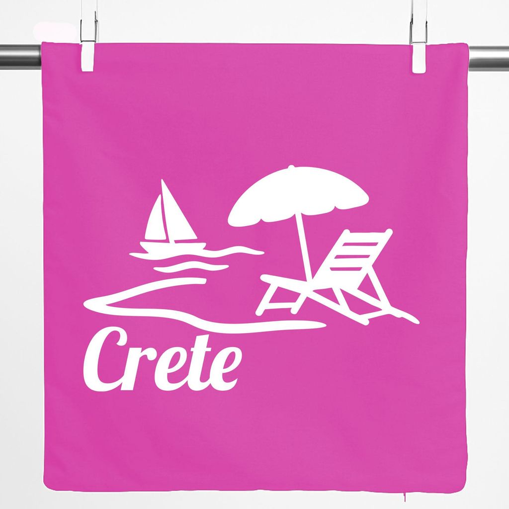 Huuraa Kissenbezug Crete Griechenland 40x40cm Fuchsia Baumwolle Dekokissenbezug Geschenkidee