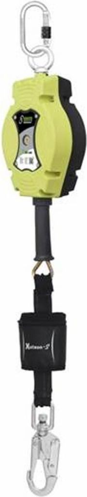 Höhensicherungsgerät, Stahlseil verzinkt Durchm. 4,5 mm, 10 m lang, Karabinerhaken aus Stahl, ohne Hub- u. Senkfunktion,kanten