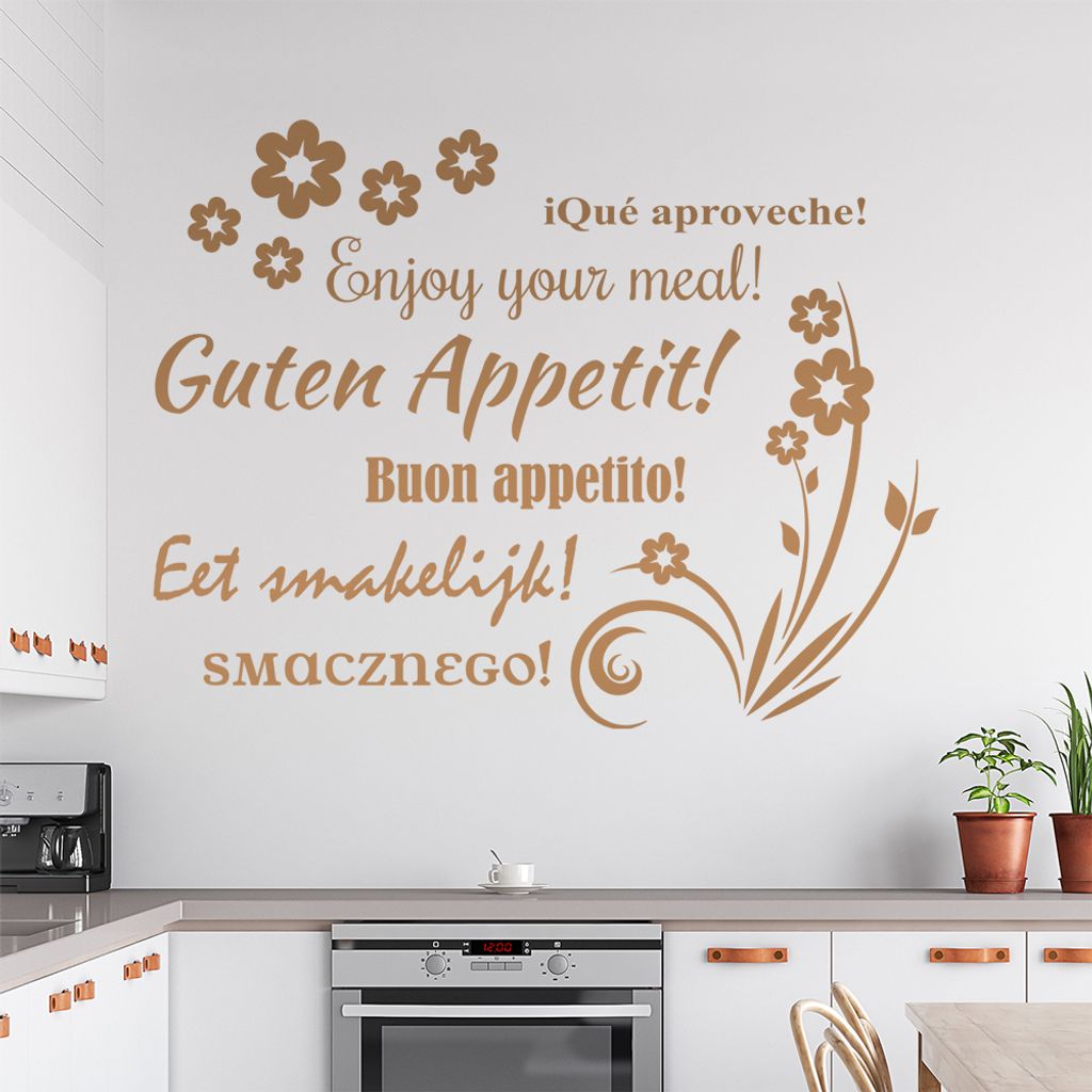 Guten Appetit Nr. 1 Wandtattoo in 6 Größen - Wandaufkleber Wall Sticker - Dekoration, Küche, Wohnzimmer, Schlafzimmer, Badezimmer