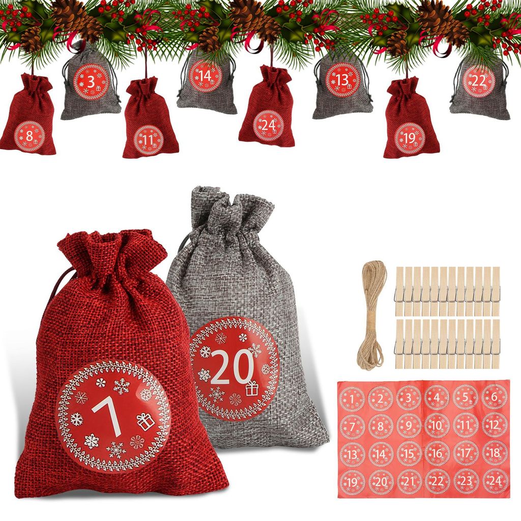 Calendario dell'Avvento Ikodm, confezione da 24 sacchetti Immagine del prodotto 