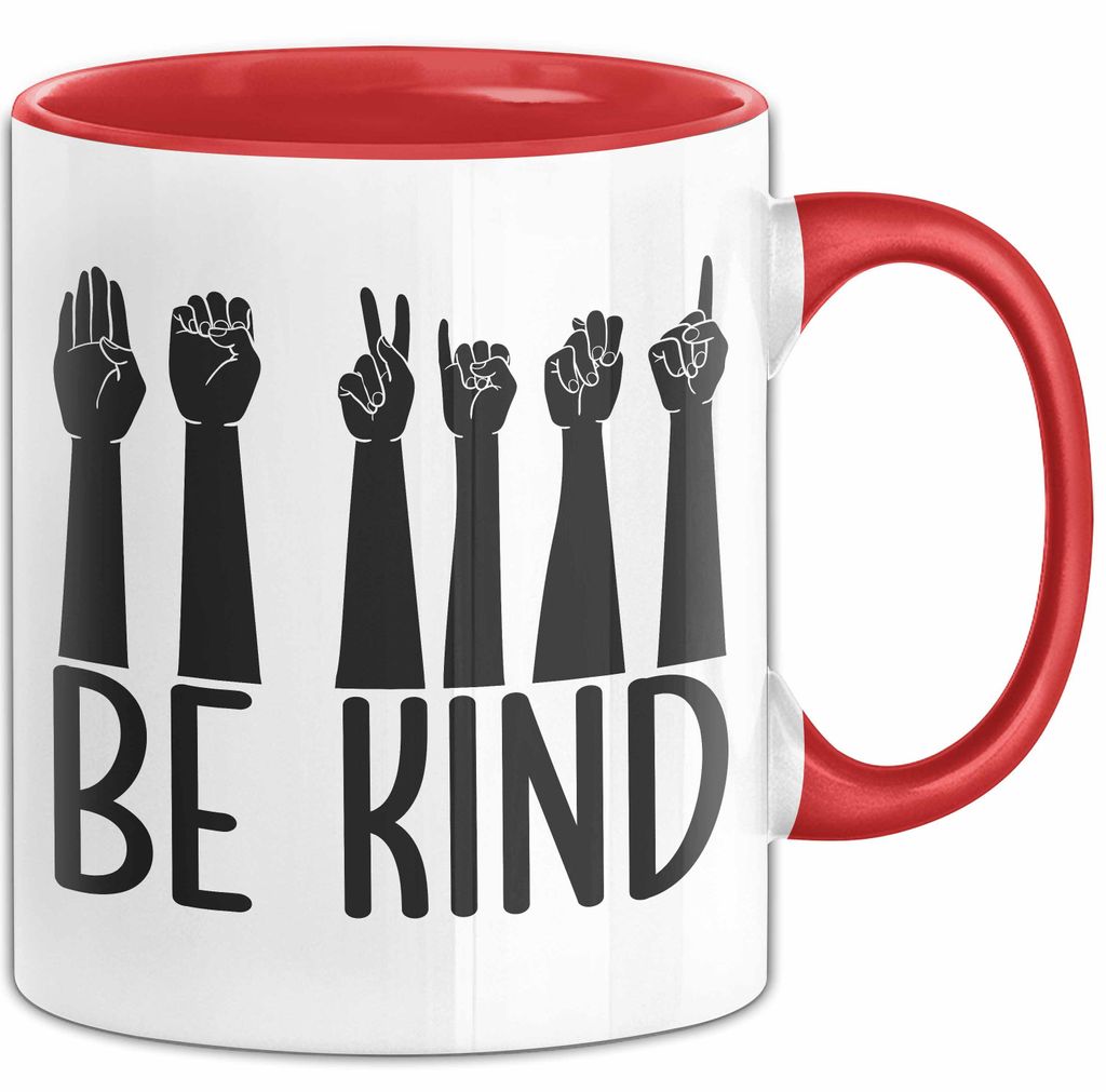 Be Kind Tasse Geschenk Sozialarbeiter Soziale Arbeit Tassen Geschenkidee (Rot)