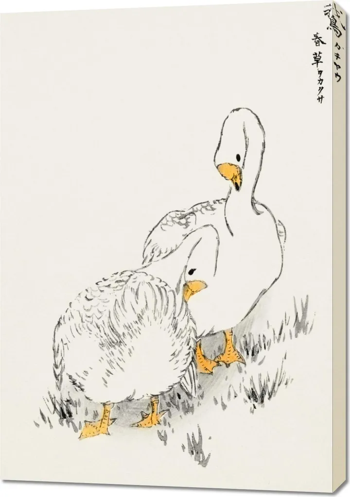 Poster Artistico 70x100 Kashu Duck and Young Grass Vintage Salone