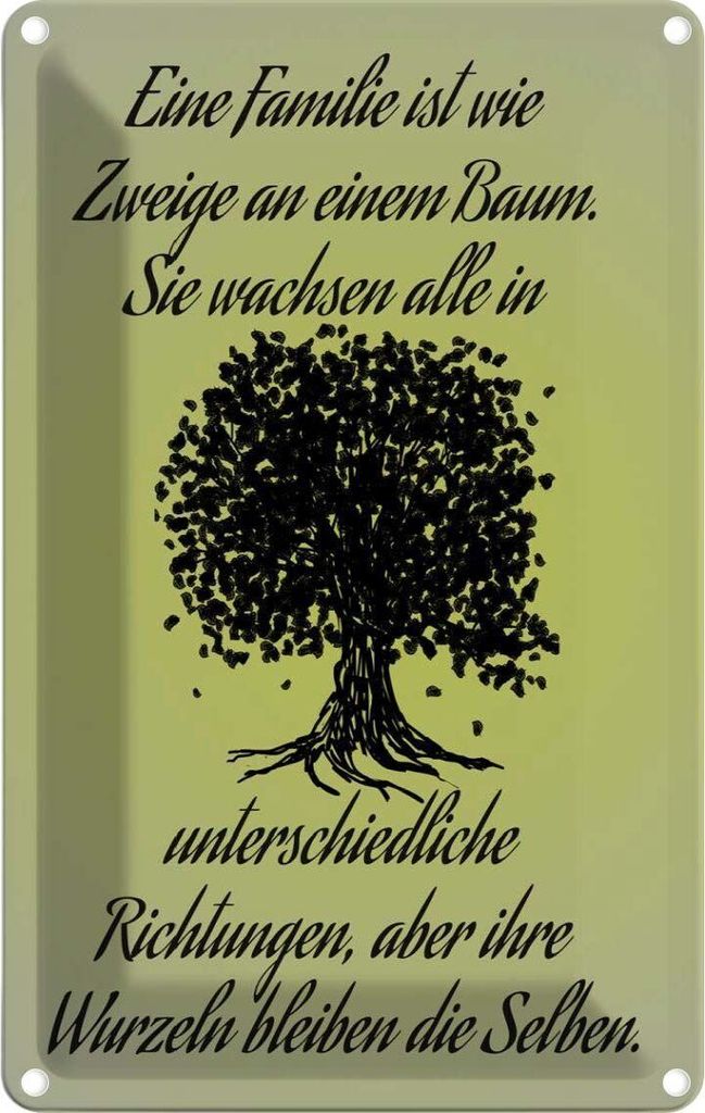 vianmo Blechschild 18x12 cm Familie ist wie Zweige an Baum Freunde