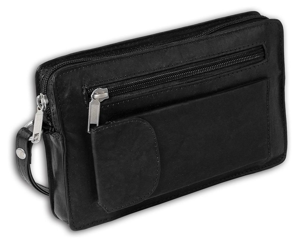 DrachenLeder Leder Herren Handgelenktasche schwarz 20x4x12 Produktbild 
