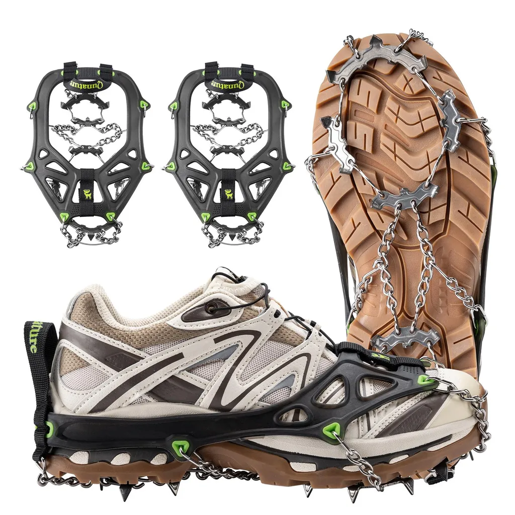 Crampons chaussures 22 dents acier inox pour alpinisme et trekking L