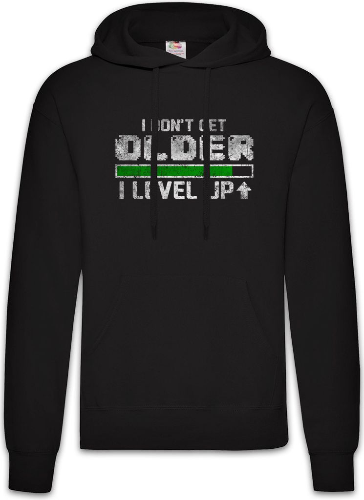 Urban Backwoods I Don't Get Older I Level Up, Herren Hoodie, Farbe: Schwarz, Größe: 2XL