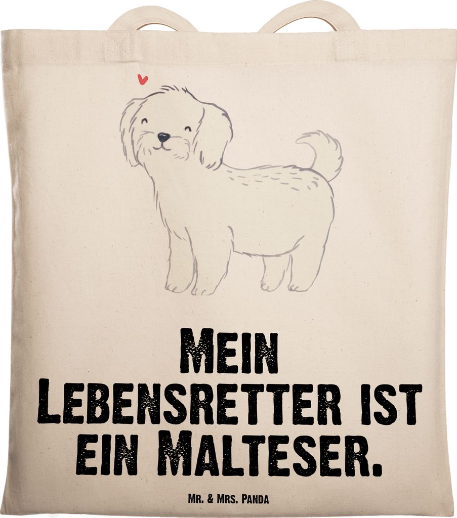 Mr. & Mrs. Panda Tote Bag Malteser Lebensretter - Transparent - Geschenk, Shopping Tasche, Stoffbeutel, totebag, canvas