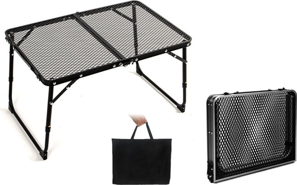 Camping-Klapptisch, Outdoor-Picknicktisch, faltbarer Strandtisch, Grilltisch mit Netzplatte