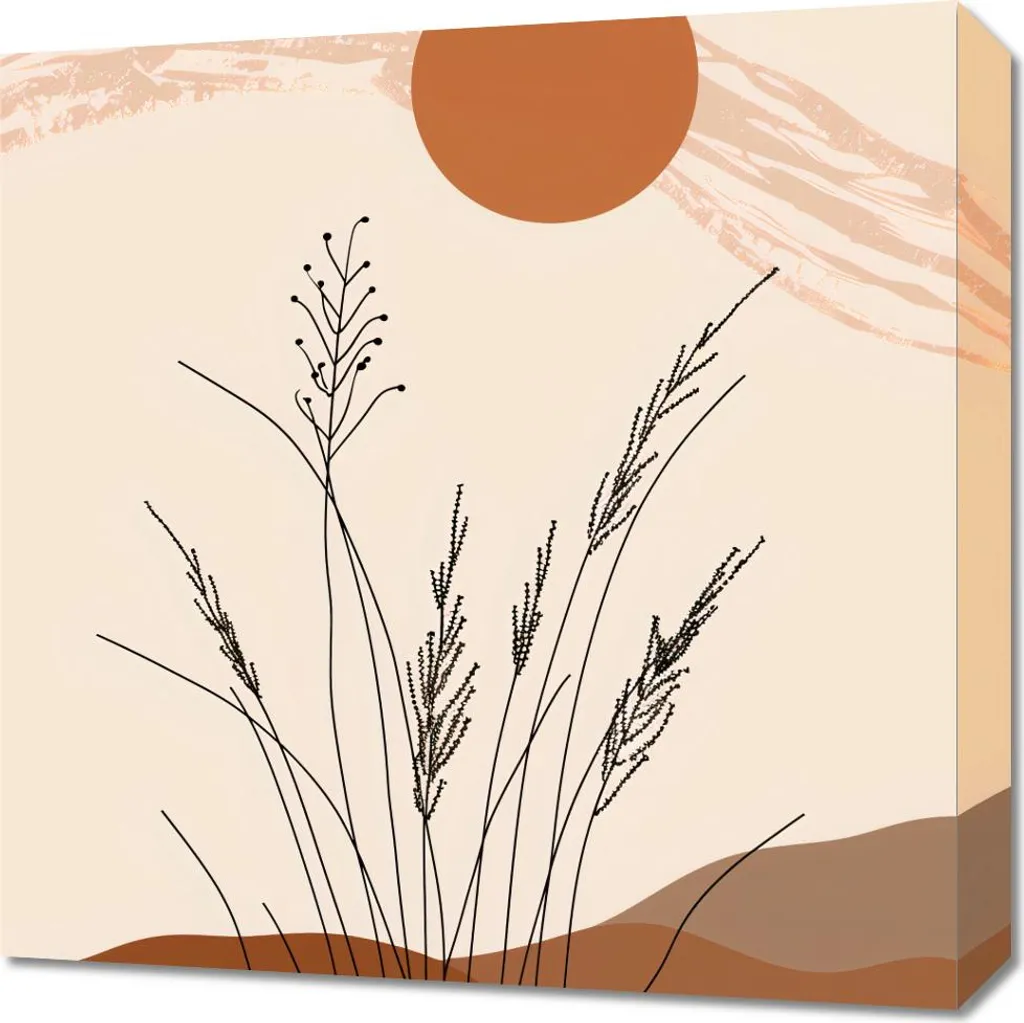 Quadro Astratto Spighe Oro 50x50 - Arredo Parete Lusso Contemporaneo