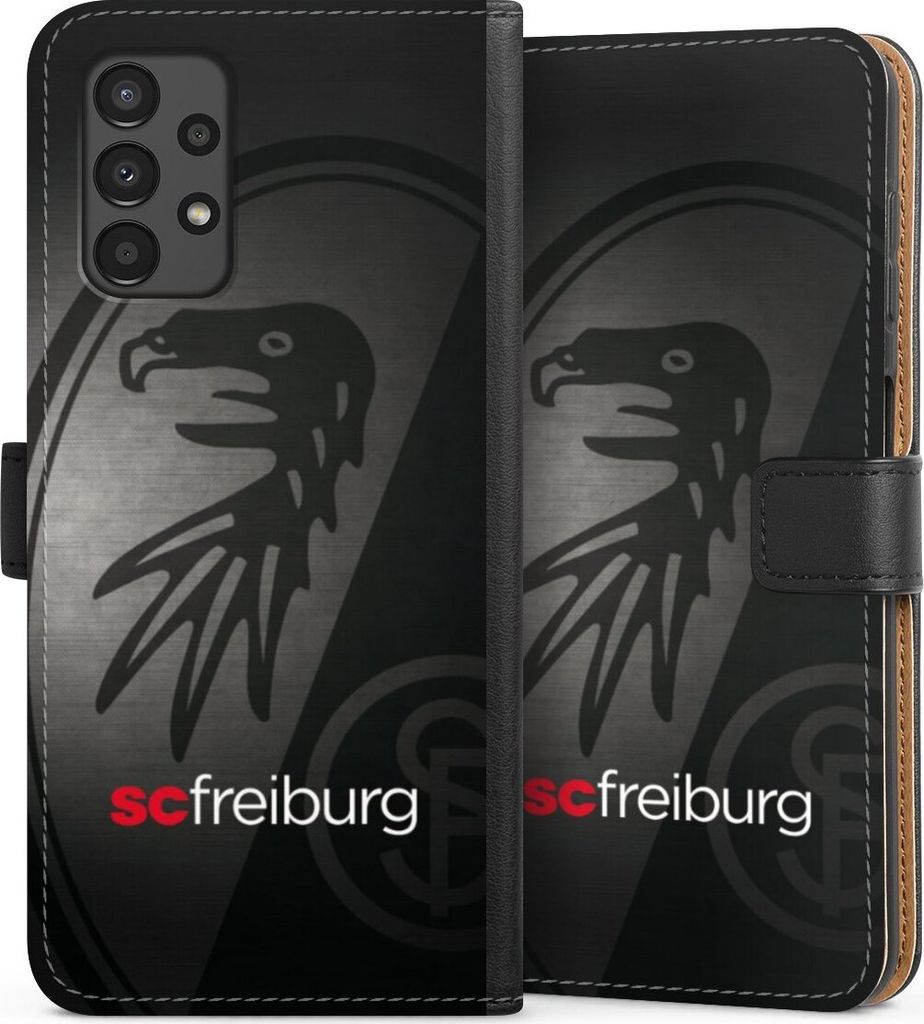 DeinDesign Klapphülle für Samsung Galaxy A13 4G Handytasche Lederhülle Tasche Metallic Look Offizielles Lizenzprodukt SC Freiburg