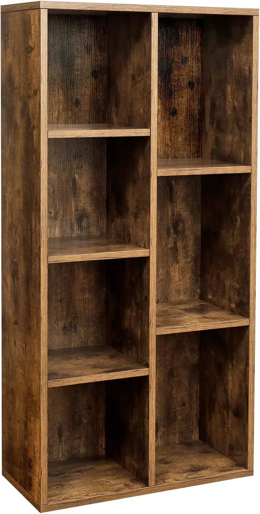 Meuble de Rangement Bibliothèque 7 Compartiments Ouverts Marron Rustique - 4