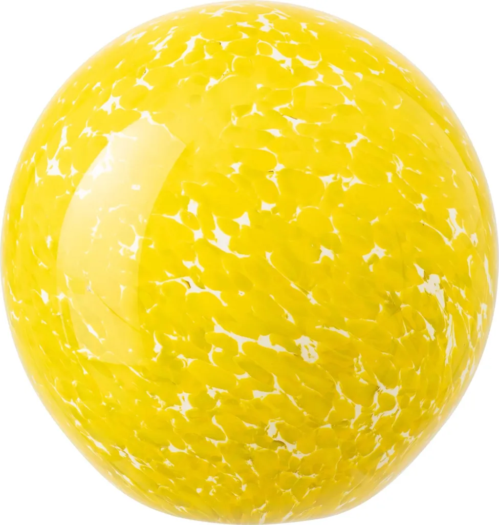 Presse-papier boule verre jaune : objet déco pour bureau et salon